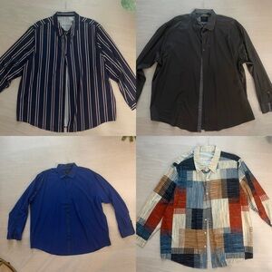 4XL Set of four men dress shirts.